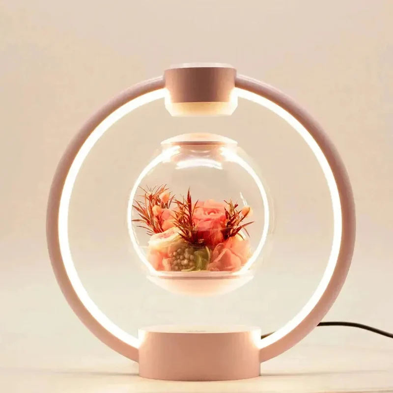 Svævende Blomsterlampe med Magnetisk Elegance og Varmt Lys