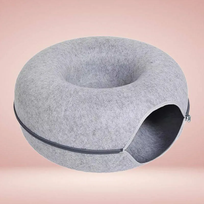 Interaktiv Donut Kattehule med Tunnel – Sjov & Komfort i Ét