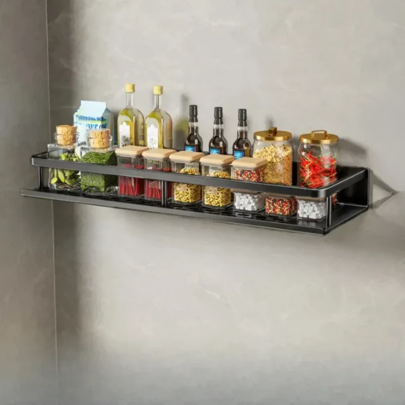 Elegant Metalkøkkenhylde med Pladsbesparende Design