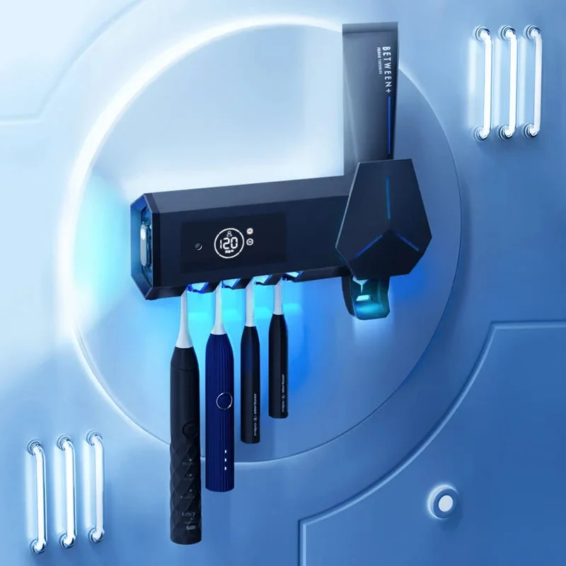 Smart UV Tandbørstehåndtag - Multifunktionel Tandbørste Desinfektor Automatisk Tandpastadispenser