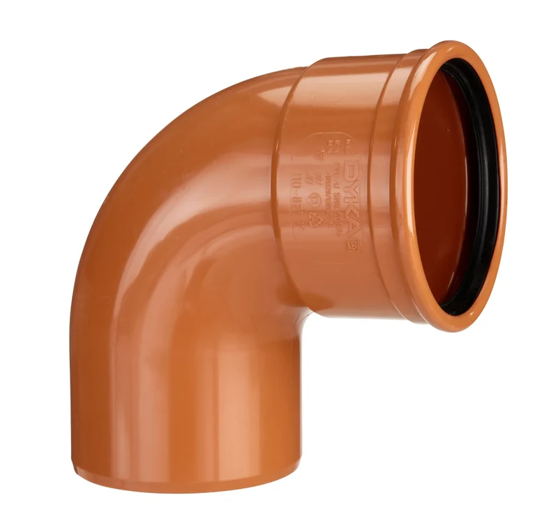 RÖRBÖJ MARKRÖR 90 GRADER DN 110MM 1 MUFF PVC