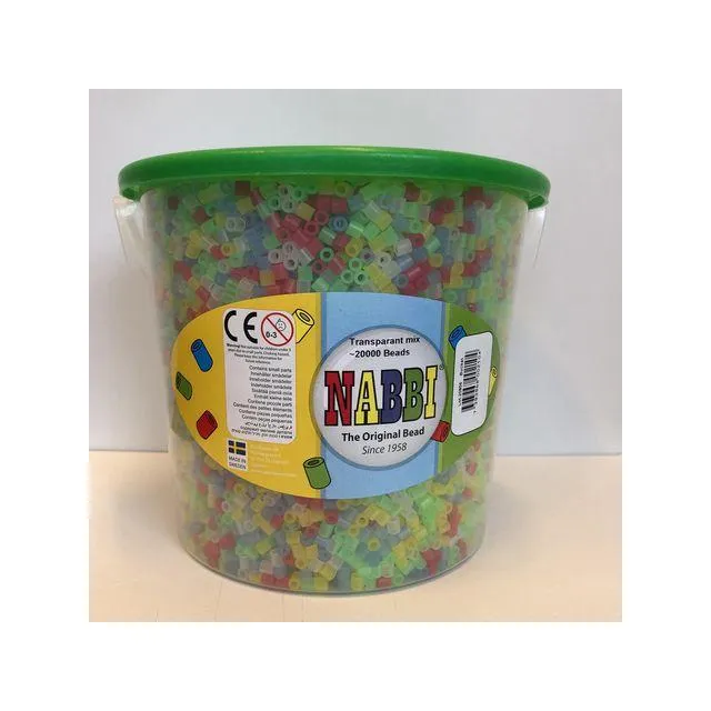 Nabbipärlor transp mix färg 20000/fp