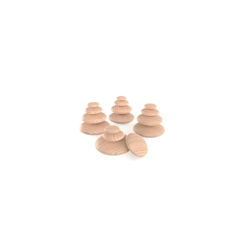 Trästenar rund olika stl natur 20/fp