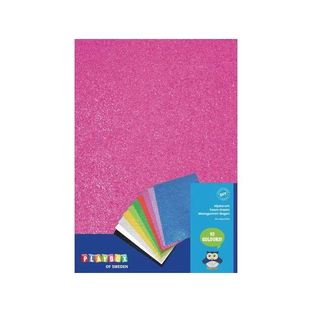Mossgummi glitter 20x30cm 10/fp