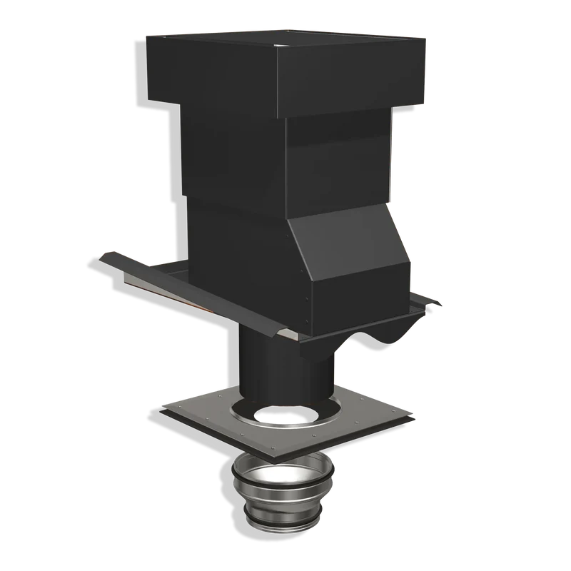 VENTILATIONSHUV 2-KUPIG ISOLERAD 1-KANAL SVART 160/125MM