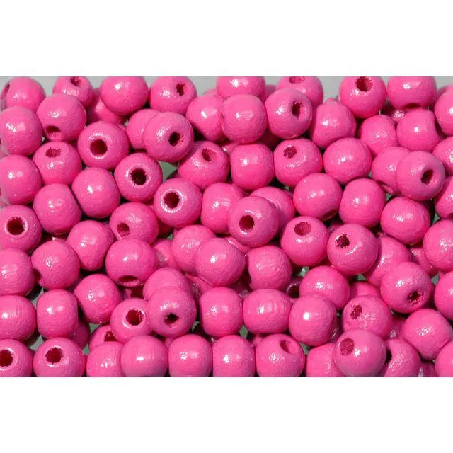 Träpärla 8 mm rosa 200/fp