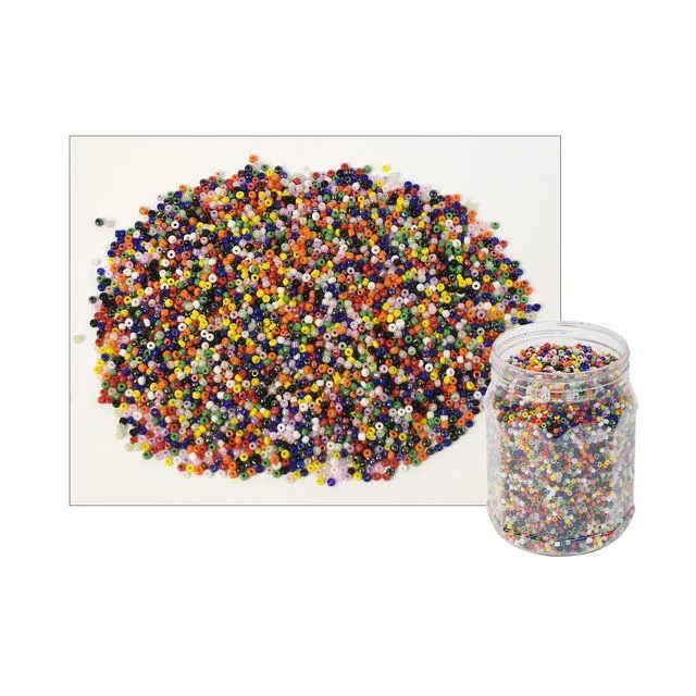 Glaspärlor 500g blandade färger