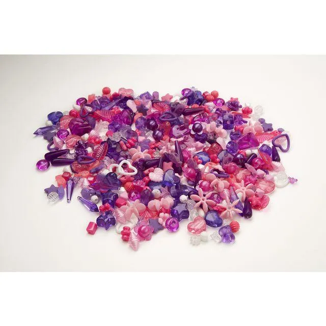 Plastpärlor mix lila/rosa 1000/fp
