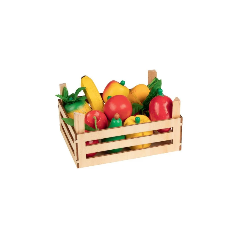 Frukt och grönsakslåda i trä