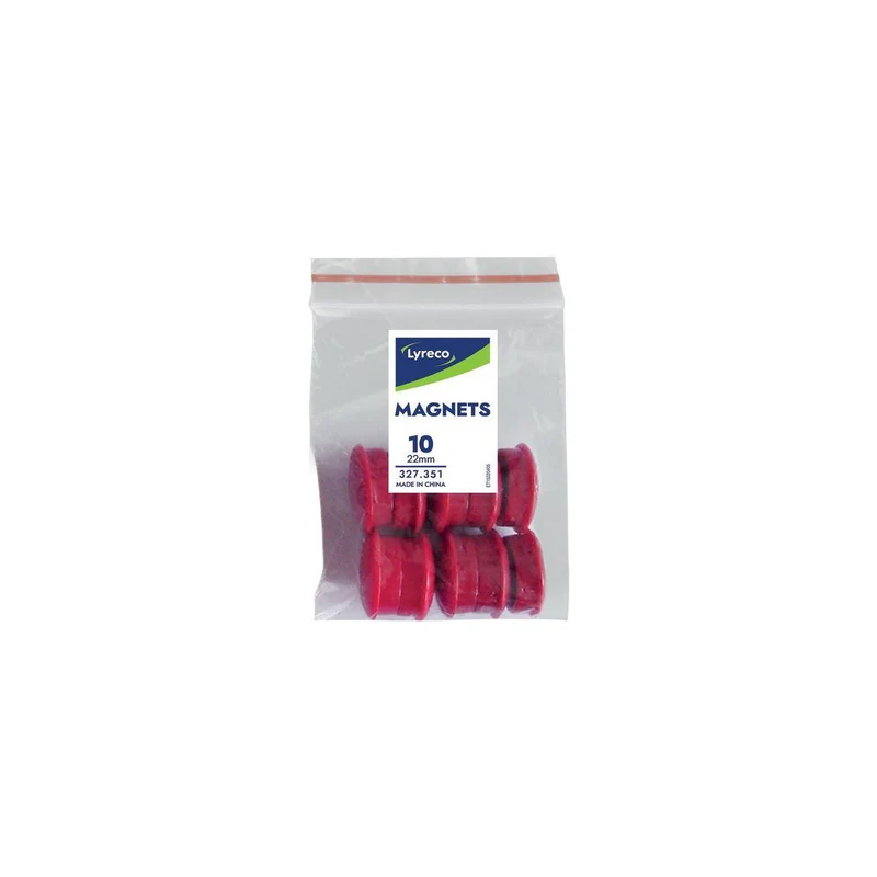 Magnetknappar LYRECO 22mm röd 10/fp
