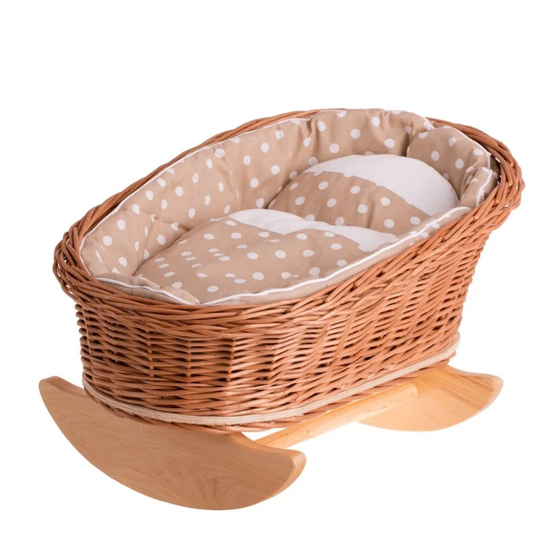 Mimi dockvagga i rotting – beige bäddset
