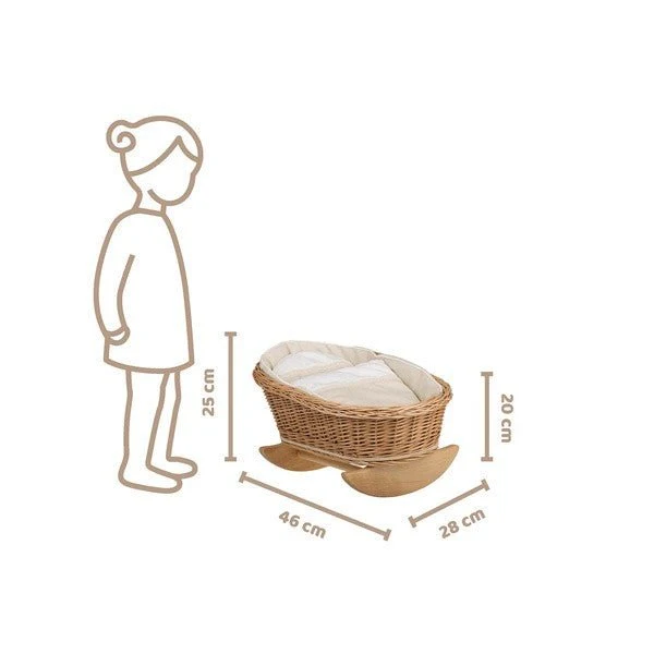 Mimi gungande dockvagga i rotting – natur/beige