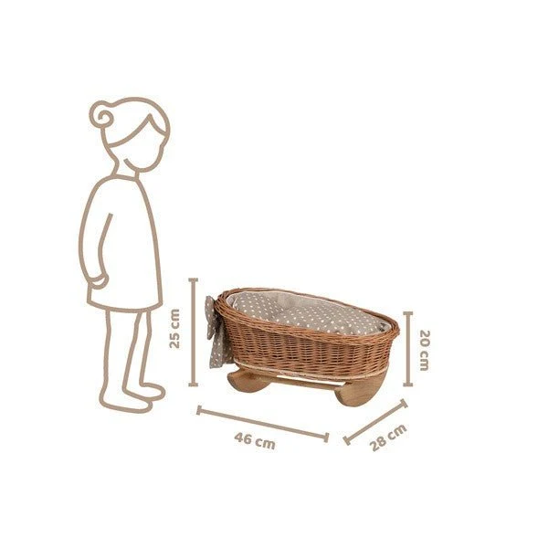 Mimi gungande dockvagga i rotting – natur/beige
