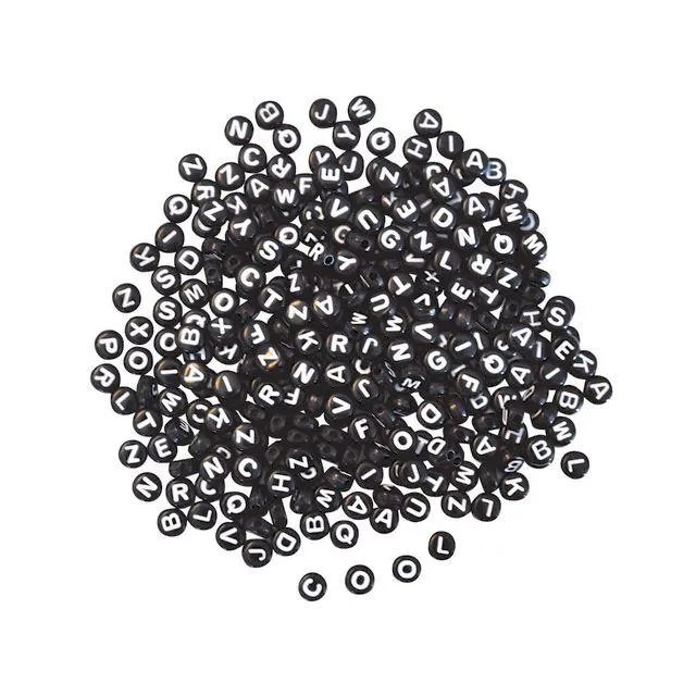 Bokstavspärlor Ø7,5 mm ca 500/fp