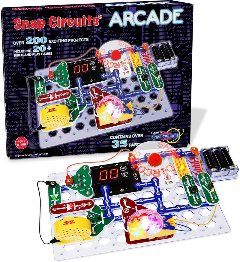 Snap Circuits Arcade Electronics Exploration Kit Over 200 STEM Projects 4-Color Project Manual 20+ Build and Play Games 35+ Snap Modules