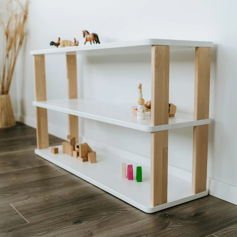 Modulär Montessori-hylla, rak – 3 hyllplan