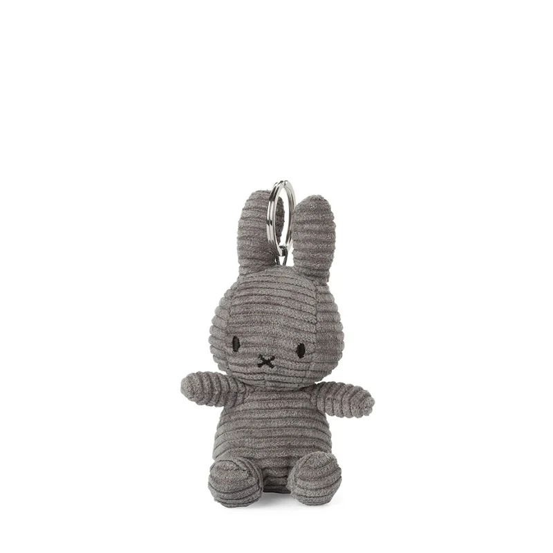 Miffy Keychain Eco Corduroy - Grey - 10 cm - 4"