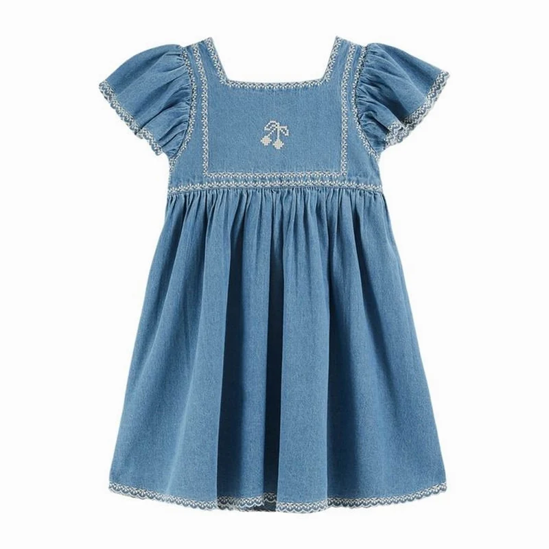 Emile et Ida Robe Brode Denim – Denim Light