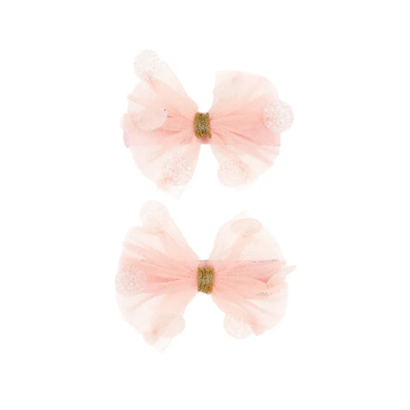 Souza Hair Clips Elske Bow Pink (2 pcs/Card, 1 Card)