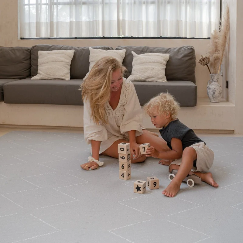 Toddlekind Prettier Puzzle Playmat Tulum Stone 120x180cm - 6 Tiles & 12 Edging Borders