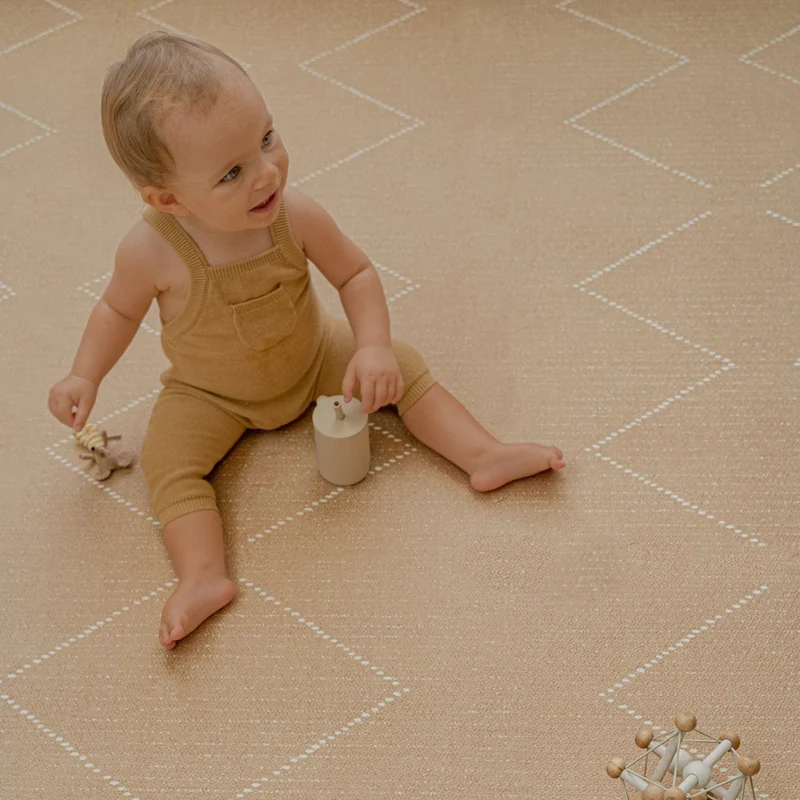 Toddlekind Prettier Puzzle Playmat Tulum Sandstone 120x180cm - 6 Tiles & 12 Edging Borders