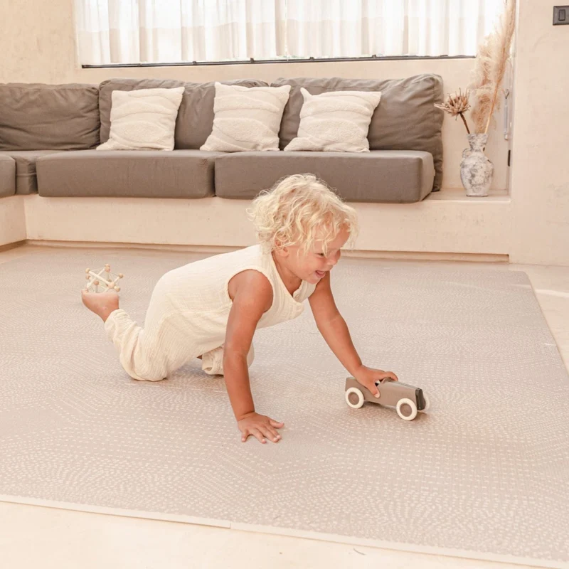 Toddlekind Prettier Puzzle Playmat Deco Latte 120x180cm - 6 Tiles & 12 Edging Borders