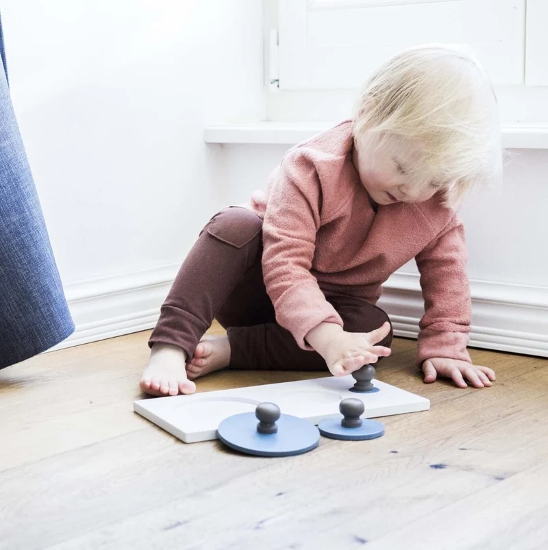 Handgjort Montessori pussel i trä - Cirklar