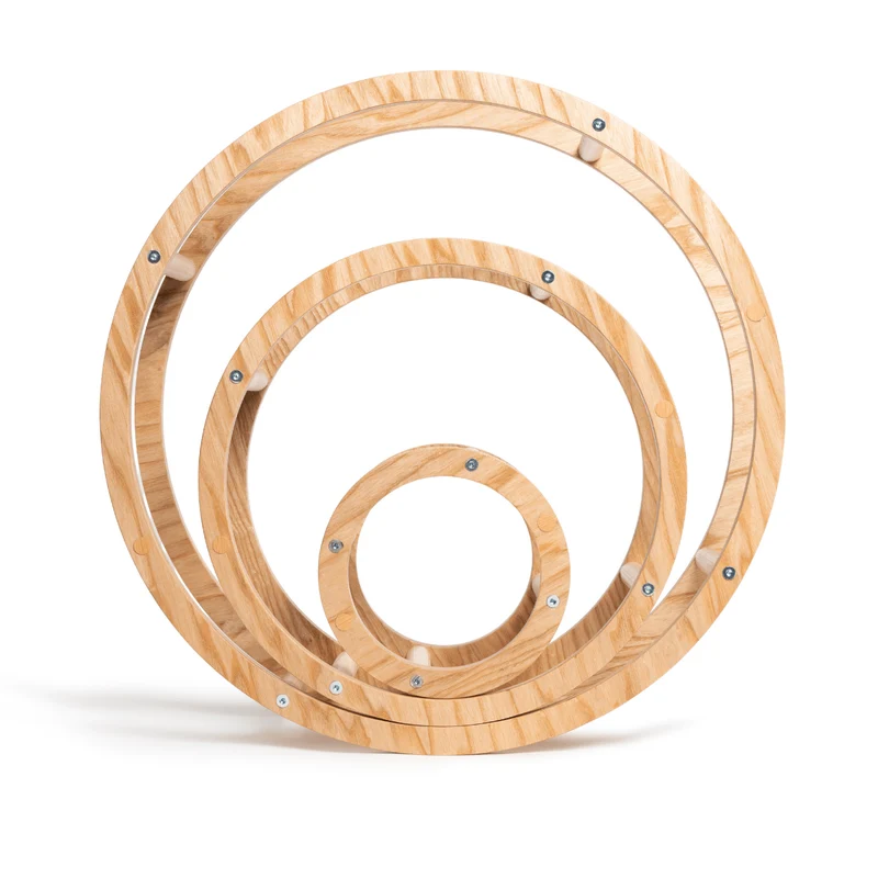 Montessori-ringar i askträ – set med 3