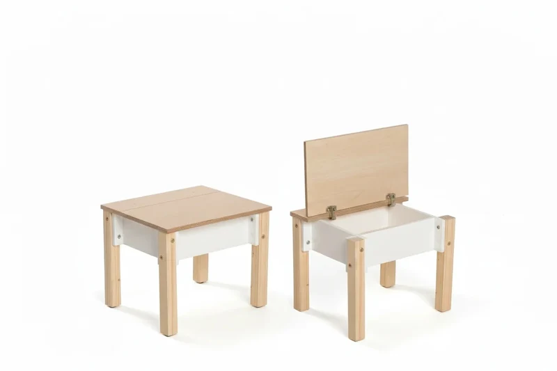 Montessori Kinderstuhl mit Stauraum – Holz Sitzbank für Kinder