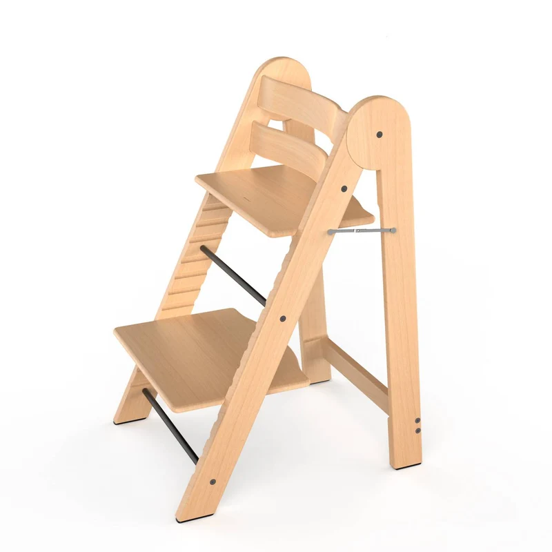 Klappbarer Kinderhochstuhl aus Holz – Mitwachsend & Höhenverstellbar