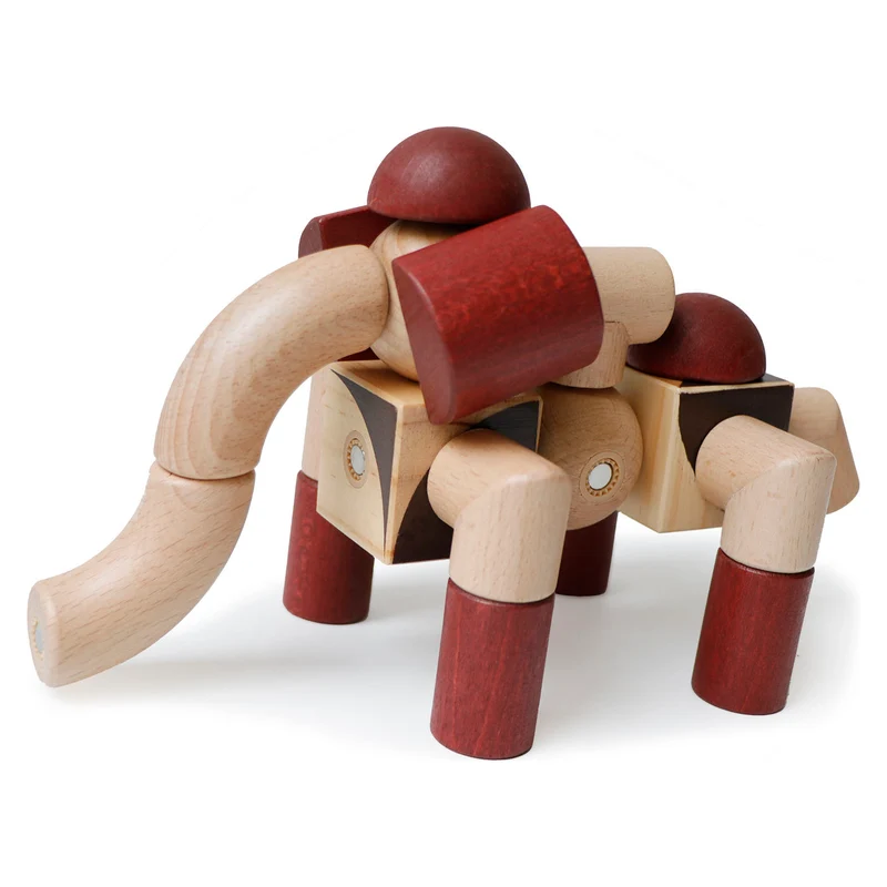Montessori Holz Magnet Bausteine – Lernspielzeug & Kreatives Konstruktionsspiel ab 3 Jahren