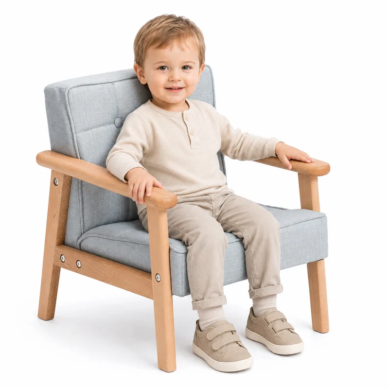 Gepolstertes Kindersofa mit Holzrahmen – 1-Sitzer oder 2-Sitzer