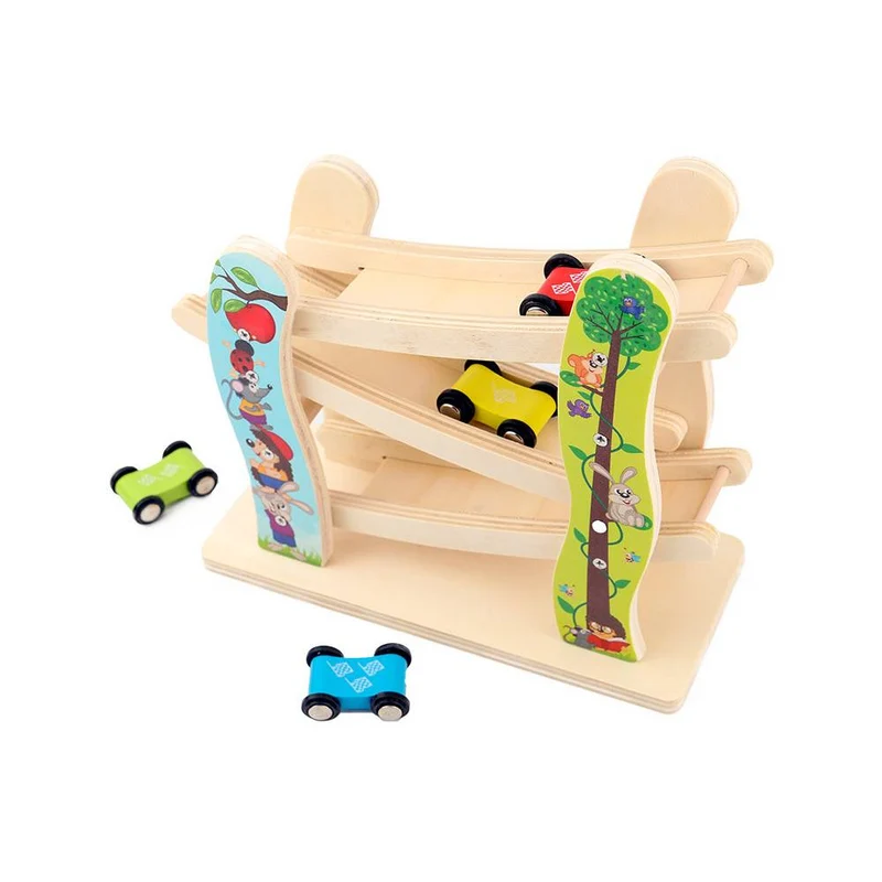 Montessori Rutschbahn Holz – Auto-Rutsche für Kleinkinder