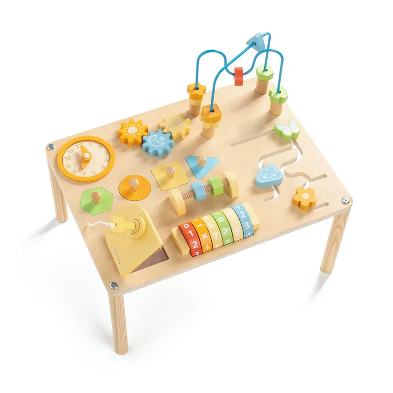 8-in-1 Montessori Aktivitätstisch – Macaron Farben & Motorik