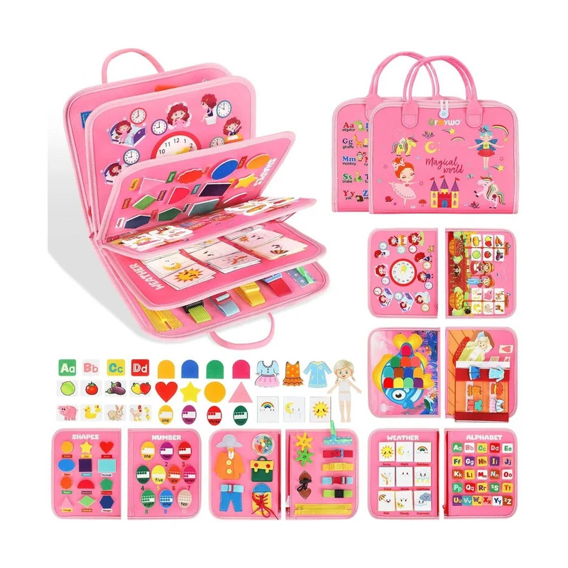 Montessori Busy Board/Quiet Book 10-seitig – Magische Welt