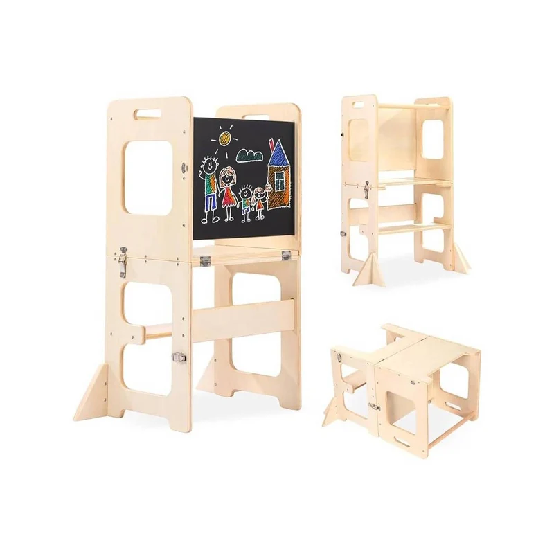 Lernturm 3-in-1 Klappbar – Mit Kreidetafel