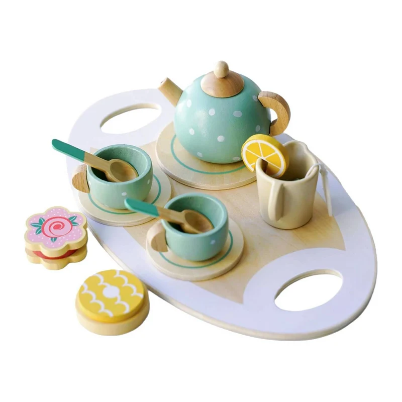 Montessori Holz Teeset Kinder – Rollenspiel Küchenspielzeug
