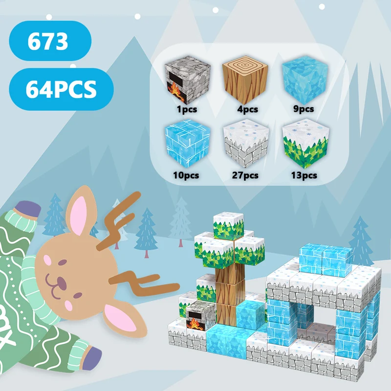 Montessori Magnetbausteine Original-Eiswelt – Winter Edition