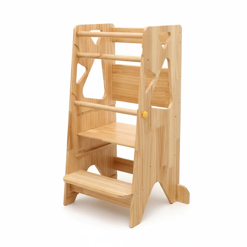 Montessori Lernturm Komfort – Naturholz & 3-Stufen-Verstellung