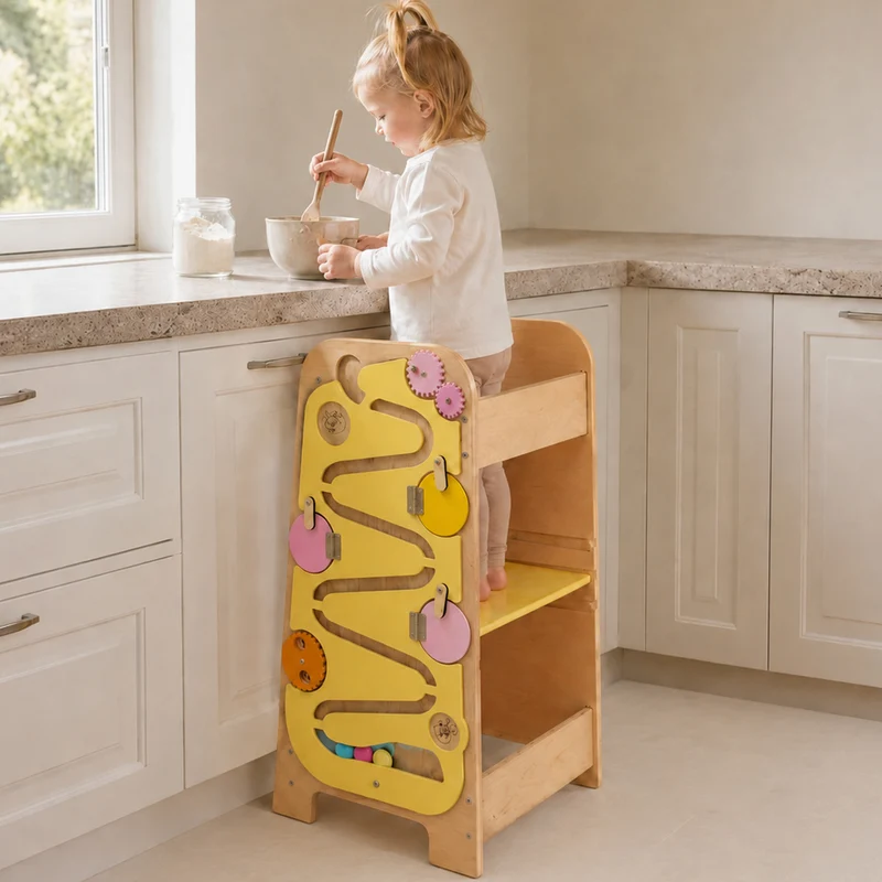 Montessori 5-in-1 Lernturm & Busy Board Station