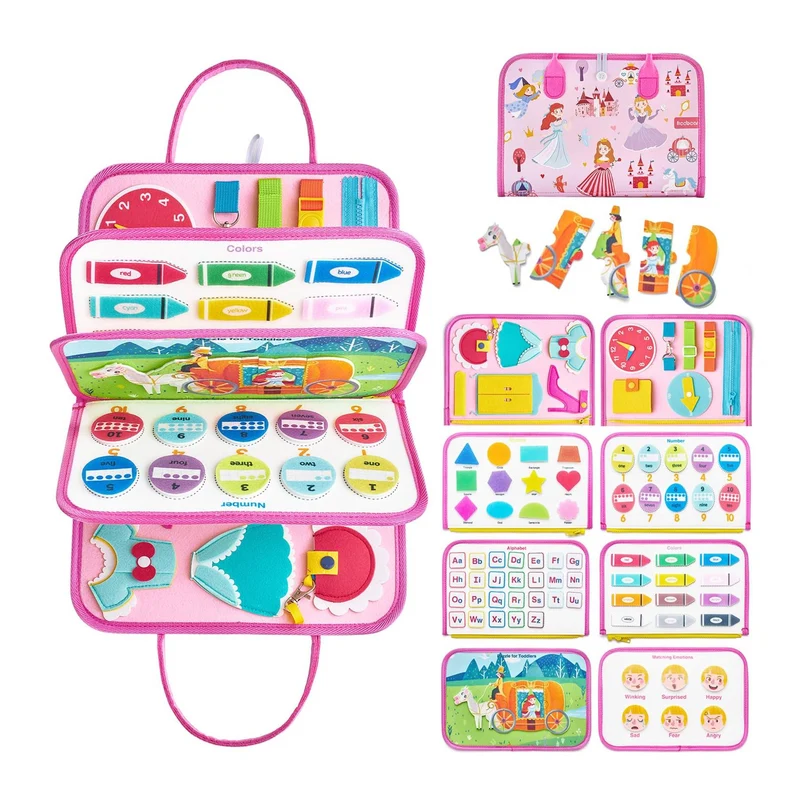 Montessori Busy Board/Quiet Book 8-seitig – Prinzessin