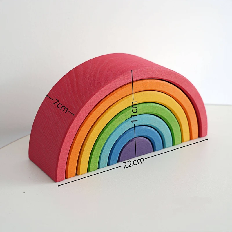 Montessori Stapelspielzeug – Holz Regenbogen