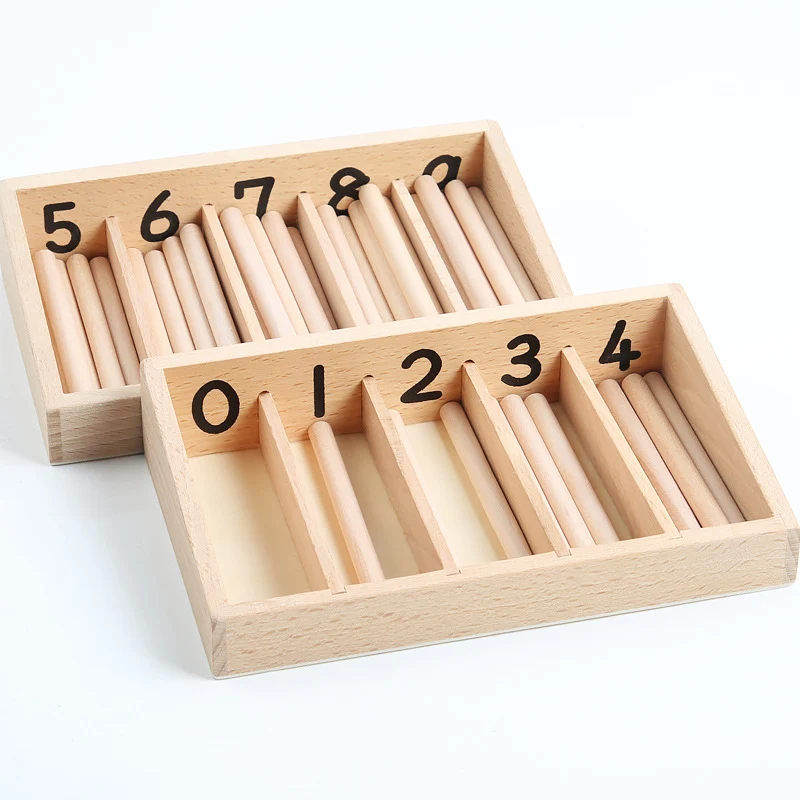 Montessori Zählbrett mit Holzstäben 0–9 – Zahlen lernen & Mengen verstehen