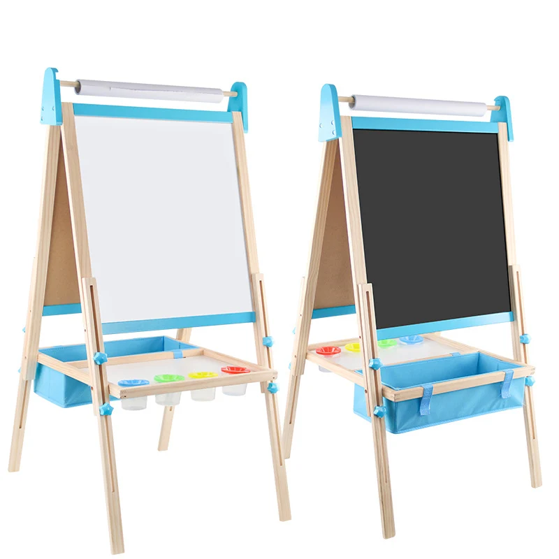 Montessori Kinderstaffelei Holz – 2-in-1 Tafel & Whiteboard