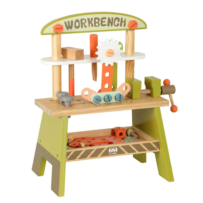 Kinder Werkbank Holz – Schraubspielzeug & Baukasten Werkzeugtisch (Einsteiger)