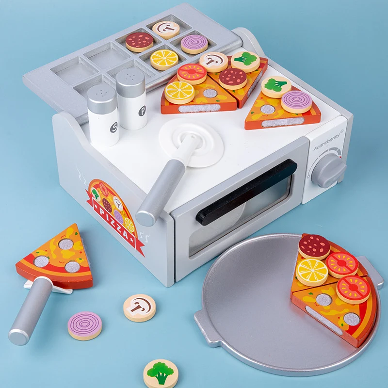 Kinder Pizza Ofen aus Holz – Pizza Spielset