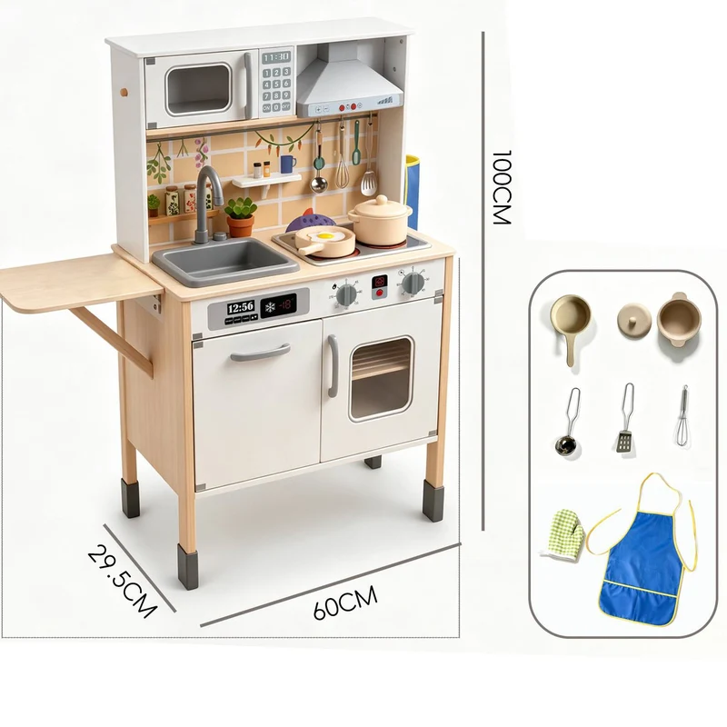 Holz Kinderküche – Spielküche mit Wasser & Licht