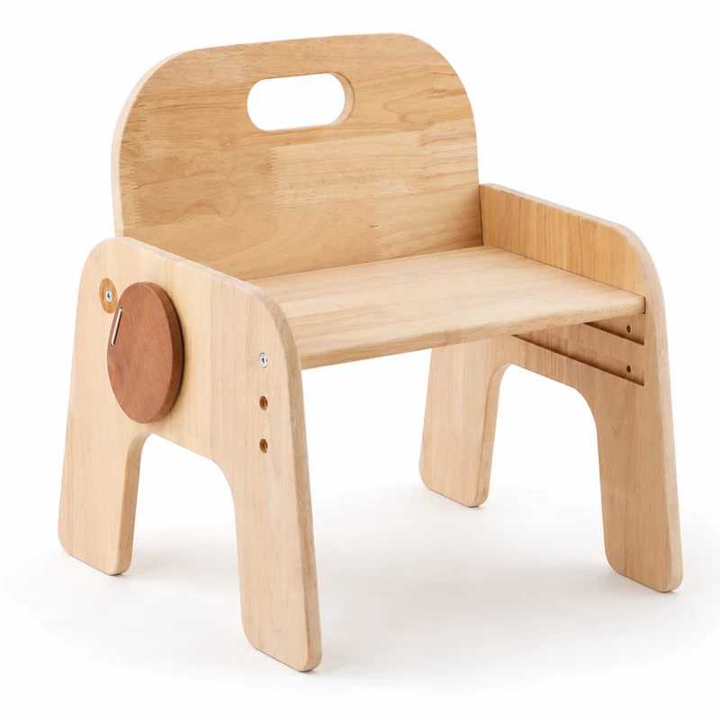 Montessori Kinderstuhl aus Holz – 3-fach höhenverstellbarer Kinderhocker