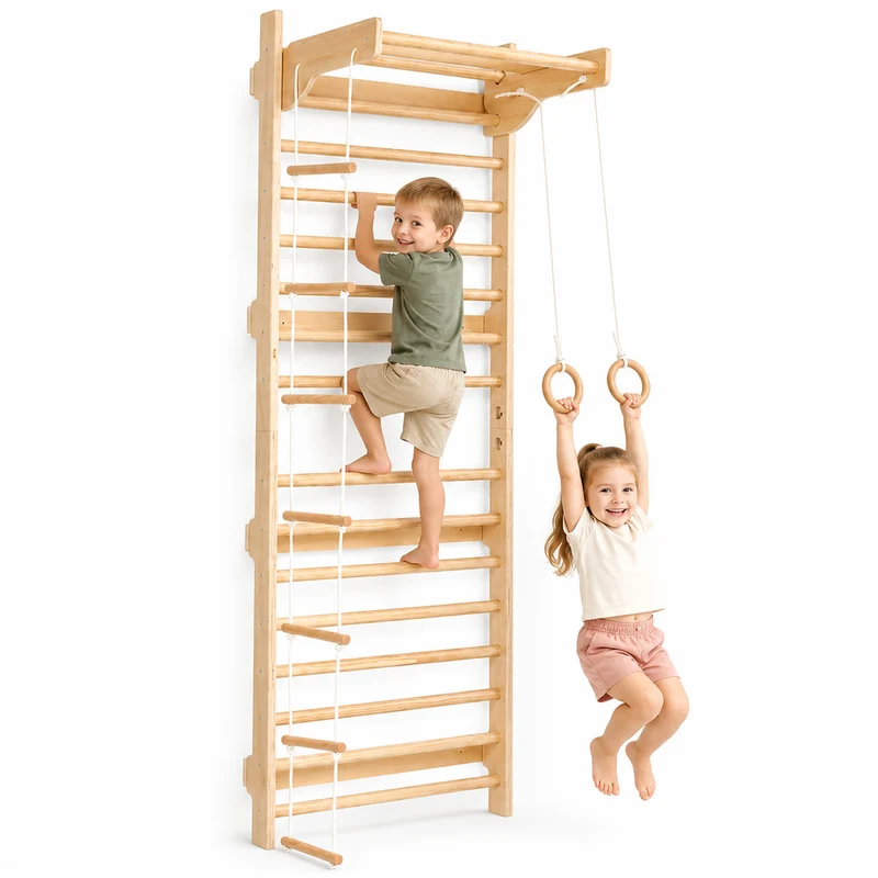Indoor Klettergerüst für Kinder mit Turnringen