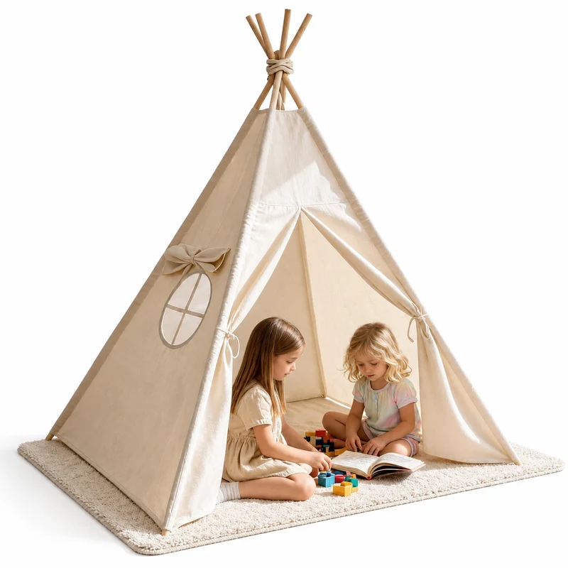 Montessori Spielzelt – Perfekt zum Spielen und Lesen, Faltbar & Waschbar